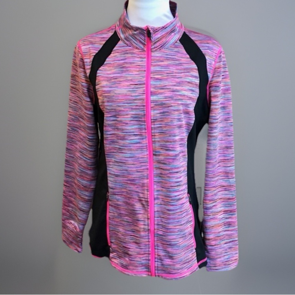 Ideology Thumb Hole Space Dye Running Yoga Jacket